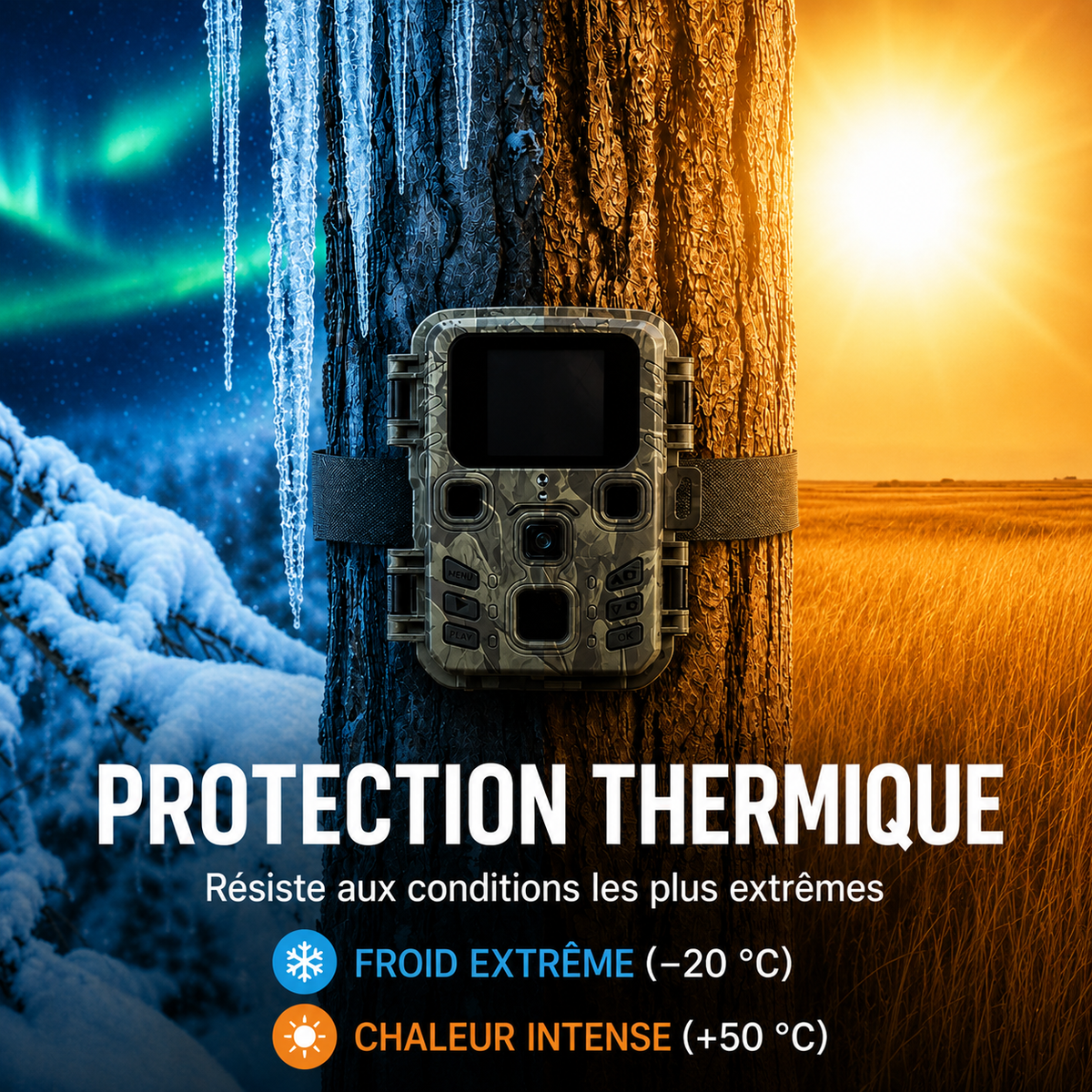 Caméra de chasse 1080P avec Wi-Fi – surveillance en temps réel